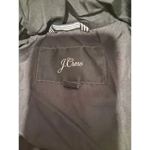 J.Crew Chateau Puffer Jacket Women's Large Black PrimaLoft Insulated Hooded Coat - Picture 10 of 13